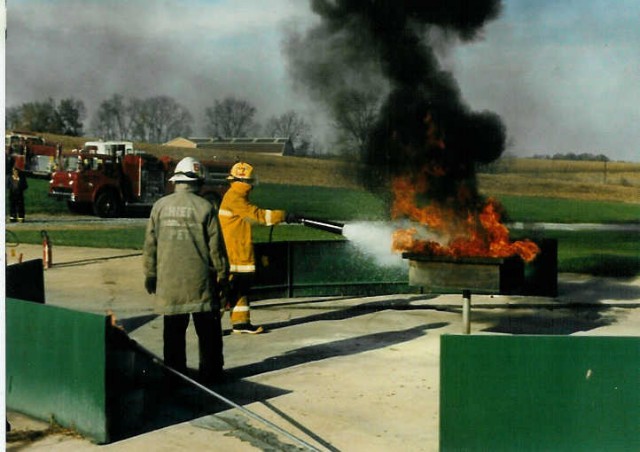 The 1979 Ford pumper at the County Fire School... 11/5/89